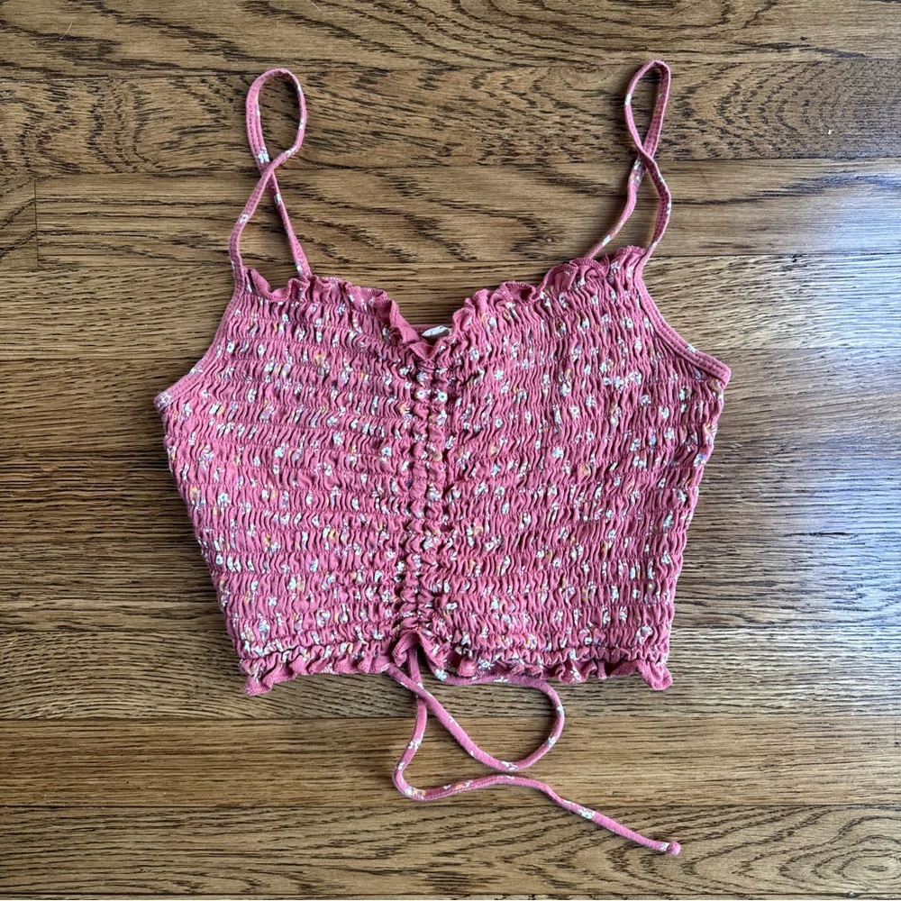 Red and white floral Aeropostale cami top